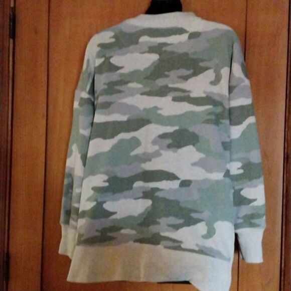 Aerie  Women Sweatshirt  Pullover Camo Crewneck Relaxed Stretch Preppy S… - Picture 6 of 16